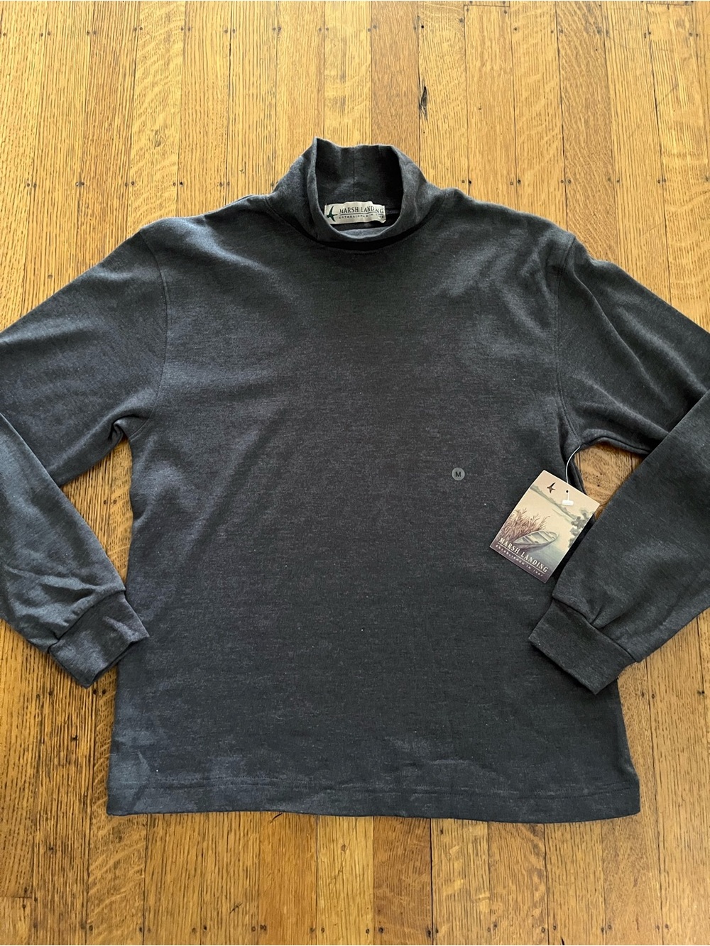 Vintage Marsh Landing Charcoal Mock Neck Sweater
